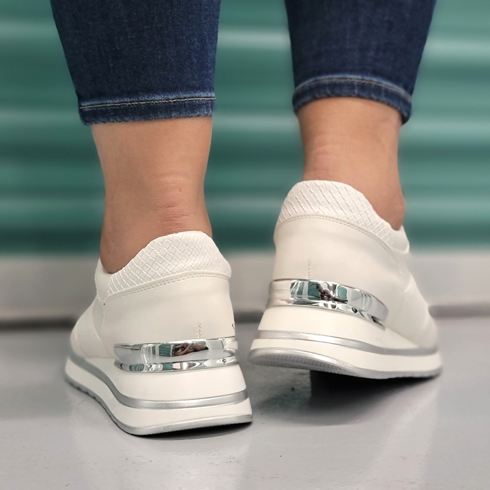 Sports Women's Lace-up White Sneakers - Picture 3 of 5
